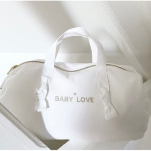 Mini sac polochon Baby Love blanc