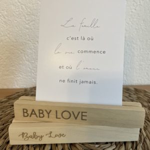 Socles en bois pour photo ''Baby Love'' 15 cm