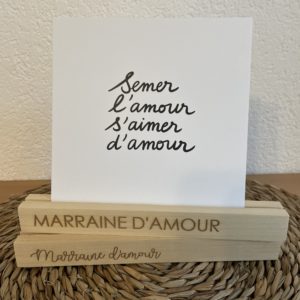 Socles en bois ''Maraine d'amour'' - 20 cm