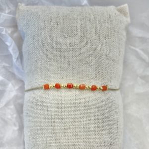 Bracelet Viviane orange = Pierre de soleil