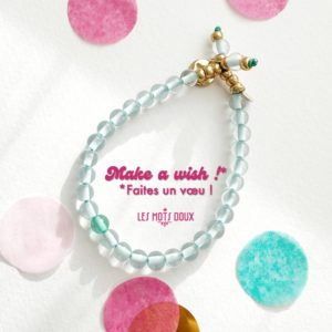 Bracelet ''Make a wish'' bleu ciel