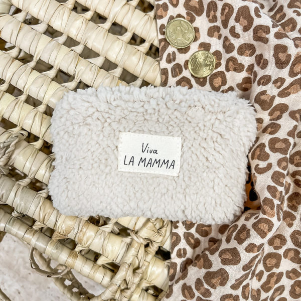 Porte-monnaie Viva LA MAMMA moumoute beige