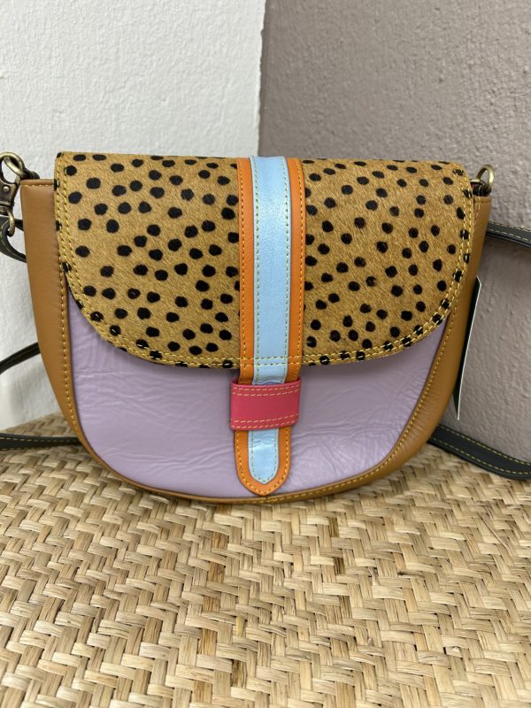 Sac à bandoulière en cuir imprimé animalier "Vieve 1 "