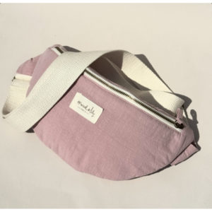 Sac banane rose poudré en coton