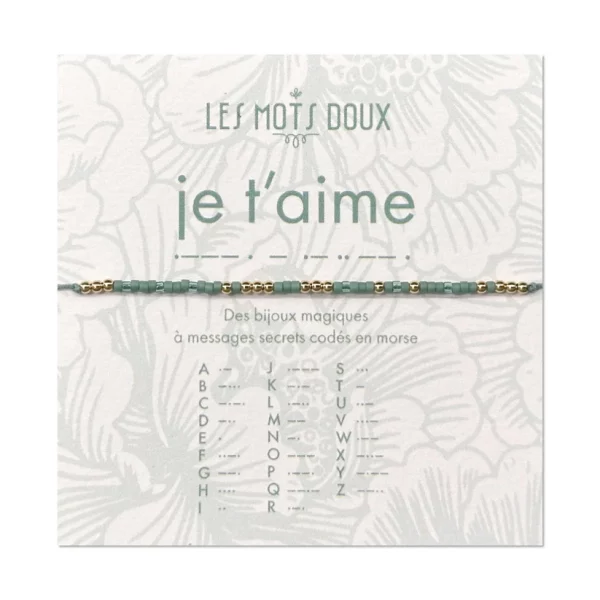 Bracelet en langage morse Je t'aime plaqué or