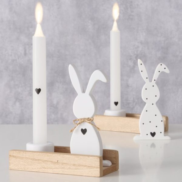 Décoration de Pâques Lapin + bougie (2 variantes)